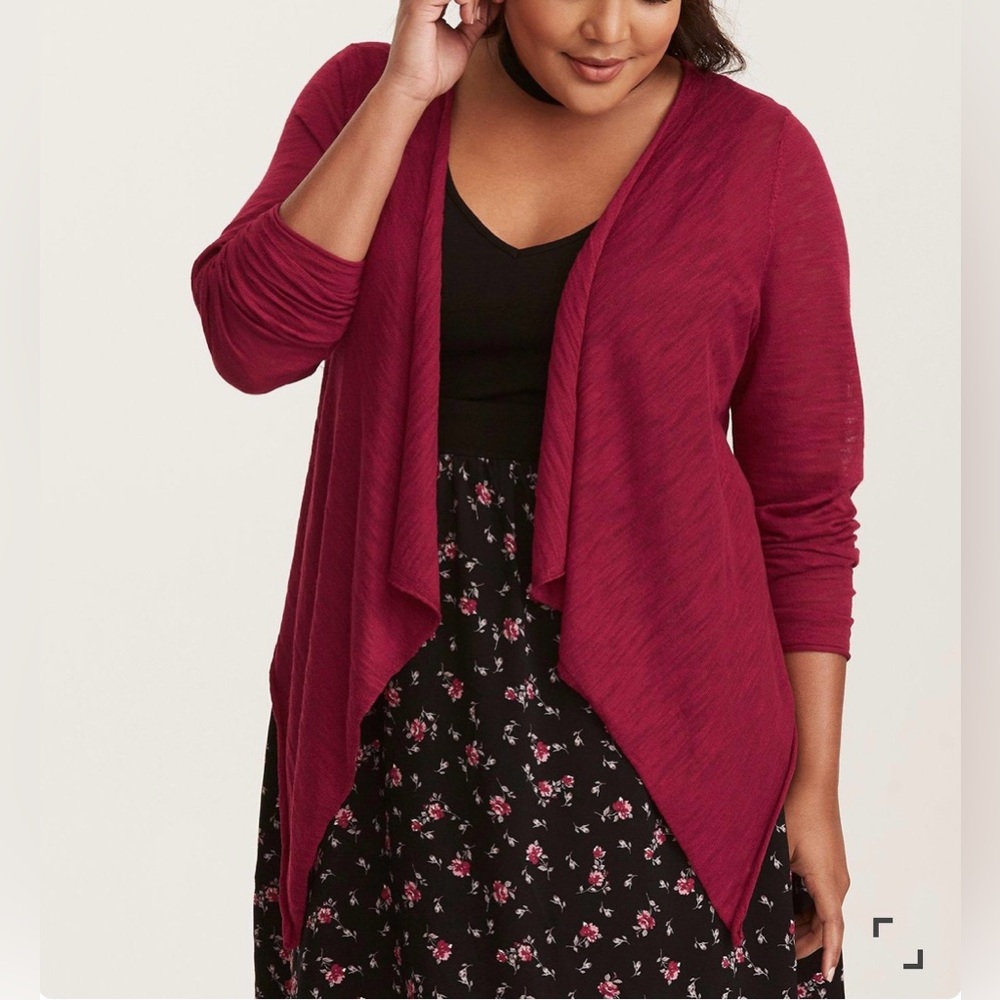 🆕NWOT Beautiful Torrid Slub Knit Drape Front Cardigan - 5x